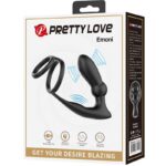 Anello Per Pene Emoni + Tappo Anale 12 Vibrazioni Nero - Pretty Love - immagine 8