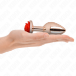 Plug Anale In Oro Rosa Con Rosa Rossa L - Kink - immagine 3