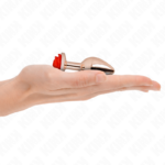 Plug Anale In Oro Rosa Con Rosa Rossa S - Kink - immagine 2