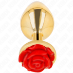 Plug Anale Oro Rosa Rosso Taglia L - Kink - immagine 2