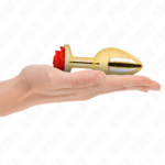 Plug Anale Oro Rosa Rosso Taglia L - Kink - immagine 3