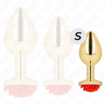 Plug Anale Oro Rosa Rosso Taglia S - Kink - immagine 3