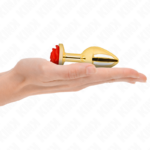 Plug Anale Oro Rosa Rosso Taglia M - Kink - immagine 3
