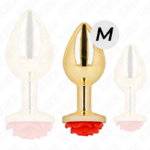 Plug Anale Oro Rosa Rosso Taglia M - Kink - immagine 2