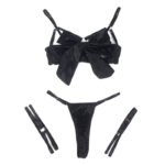 955205 Completo Reggiseno Con Fiocco Nero Regolabile L/Xl - Subblime - immagine 7