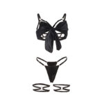 955205 Completo Reggiseno Con Fiocco Nero Regolabile L/Xl - Subblime - immagine 8
