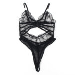 955229 Body Trasparente Con Pizzo Cavato Nero L/Xl - Subblime - immagine 6