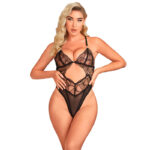 955229 Body Trasparente Con Pizzo Cavato Nero L/Xl - Subblime