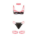 955298 Completo Reggiseno Con Collana E Dettagli Gamba Rosa Fluo S/M - Subblime - immagine 5
