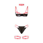 955304 Completo Reggiseno Con Collana E Dettagli Gamba Rosa Fluo L/Xl - Subblime - immagine 6