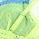 955311 Completo Reggiseno Con Pizzo E Linee Giarretrici Verde E Blu S/M - Subblime - immagine 8