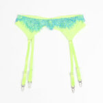 955328 Completo Reggiseno Con Pizzo E Linee Giarretrici Verde E Blu L/Xl - Subblime - immagine 13