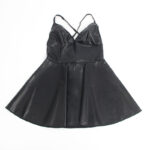 955373 Abito Con Spalline In Pelle Nera S/M - Subblime - immagine 7