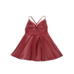 955397 Abito Con Spalline In Pelle Bordeaux S/M - Subblime - immagine 7
