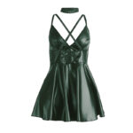 955434 Abito Con Spalline In Pelle Verde S/M - Subblime - immagine 6