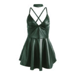 955434 Abito Con Spalline In Pelle Verde S/M - Subblime - immagine 5