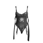 955496 Body In Pizzo Con Fiocchi E Giarrettiere Nero S/M - Subblime - immagine 5