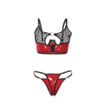 955533 Reggiseno In Vernice Rossa Con Cerniera E Reggiseno A Retino S/M - Subblime - immagine 5