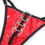 955540 Reggiseno In Vernice Rossa Con Cerniera E Reggiseno A Retino L/Xl - Subblime - immagine 7