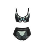 955557 Set Reggiseno In Vernice Verde Con Cerniera S/M - Subblime - immagine 5