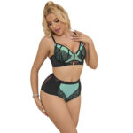 955557 Set Reggiseno In Vernice Verde Con Cerniera S/M - Subblime - immagine 2