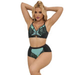 955564 Reggiseno In Vernice Verde Con Cerniera In Rete L/Xl - Subblime
