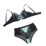 955557 Set Reggiseno In Vernice Verde Con Cerniera S/M - Subblime - immagine 7