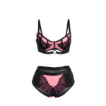 955571 Set Reggiseno In Vernice Rosa Con Cerniera E Reggiseno A Retino S/M - Subblime - immagine 5