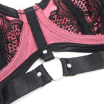 955571 Set Reggiseno In Vernice Rosa Con Cerniera E Reggiseno A Retino S/M - Subblime - immagine 9