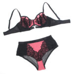 955588 Set Reggiseno In Vernice Rosa Con Cerniera In Rete L/Xl - Subblime - immagine 7