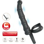 Tatum Anello Per Pene Vibrante Con Tappo 10 Vibrazioni Nero - Pretty Love - immagine 4