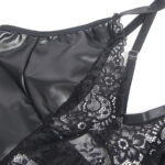 957520 Vestido De Cuero Con Encaje Floral Nero S/M - Subblime - immagine 5