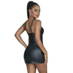957568 Vestido De Cuero Con Cremallera Nero S/M - Subblime - immagine 4