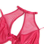 957605 Conjunto Sujetador Y Falda De Cuero Rosso S/M - Subblime - immagine 6
