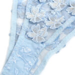957629 Conjunto Sujetador Y Panties Con Bordados De Flores Celeste S/M - Subblime - immagine 7