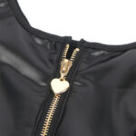 957667 Vestido De Cuero Con Cremallera De Coraz?N Nero S/M - Subblime - immagine 6