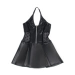 957704 Vestido De Cuero Con Cremallera Y Encaje Nero S/M - Subblime - immagine 5