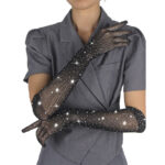 957469Shine Guanti Trasparenti Neri S/M - Subblime