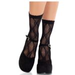 Calzini In Pizzo Con Fiocco In Pizzo Nero - Leg Avenue