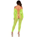 Bodystocking Senza Cavallo Exotic Snake Lace Neon Green - Leg Avenue - immagine 2