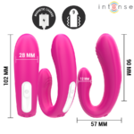 Janet Dual Stimolatore E Vibratore A Forma Di U Con Telecomando Rosa - Intense - immagine 3