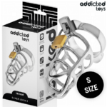 Gabbia Per Pene In Metallo Con Bloccaggio Argento Taglia S - Addicted Toys Locked