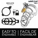 Gabbia Per Pene In Metallo Con Bloccaggio Argento Taglia S - Addicted Toys Locked - immagine 4