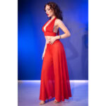 Cr  4857 Set Top Y Pantalones Rosso Talla S - Chilirose - immagine 5