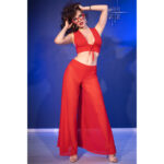 Cr  4857 Set Top Y Pantalones Rosso Talla S - Chilirose - immagine 6