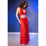 Cr  4857 Set Top Y Pantalones Rosso Talla S - Chilirose - immagine 7