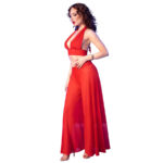 Cr  4857 Set Top Y Pantalones Rosso Talla S - Chilirose - immagine 2