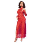 Cr 4853 Vestido Rosso De Encaje Con Guantes S/M - Chilirose - immagine 3