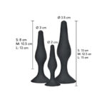 Anal Play Curvy Companions Plug Anale 3 Pezzi Nero - Toyjoy - immagine 2