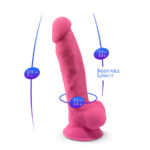 Modello 1 Pene Realistico Silicone Premium Silexpan Rosa Fluorescente 17,5 Cm - Silexd - immagine 5